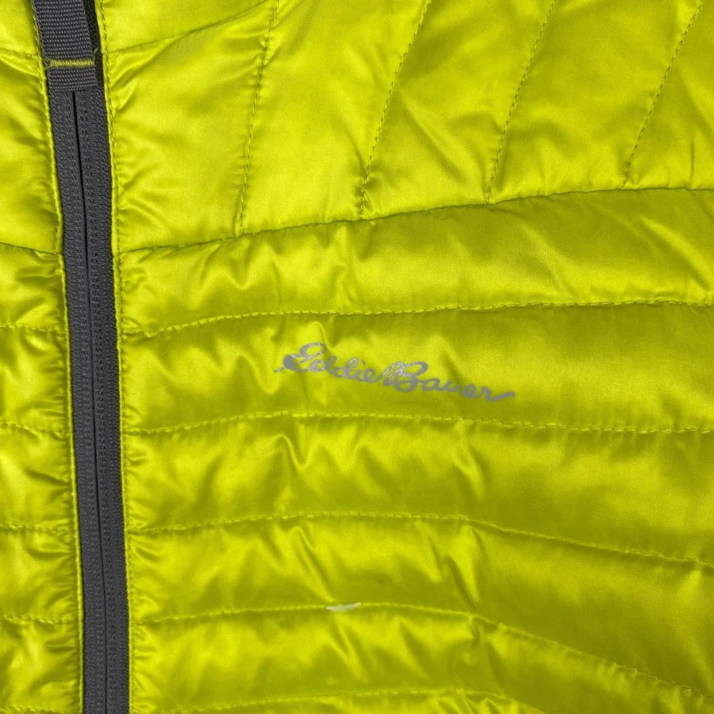 Eddie Bauer First Ascent Kids Down Puffer Jacket Neon Yellow Lime Size L 12